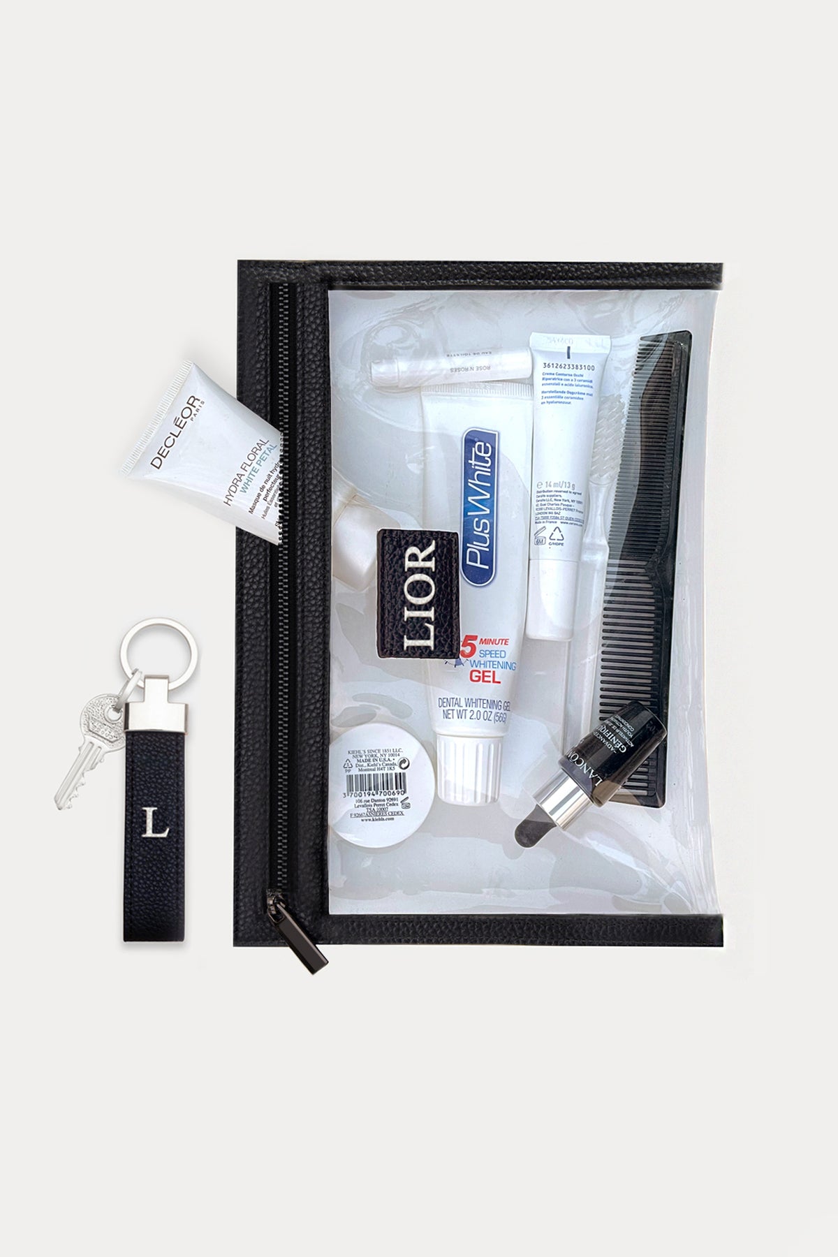 מארז מתנה: תיק איפור/רחצה + מחזיק מפתחות