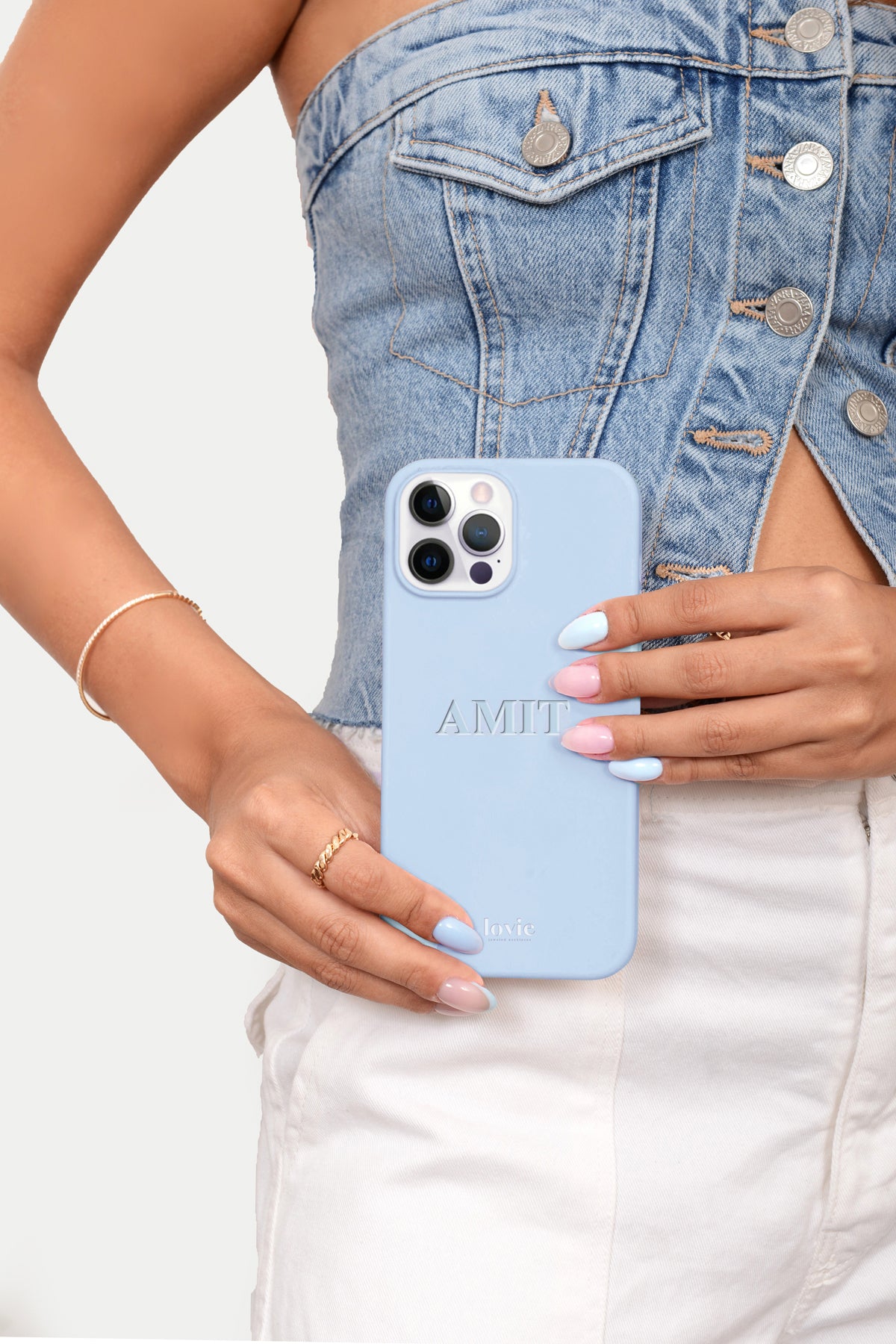 כיסוי MagSafe לטלפון עם טבעות | תכלת