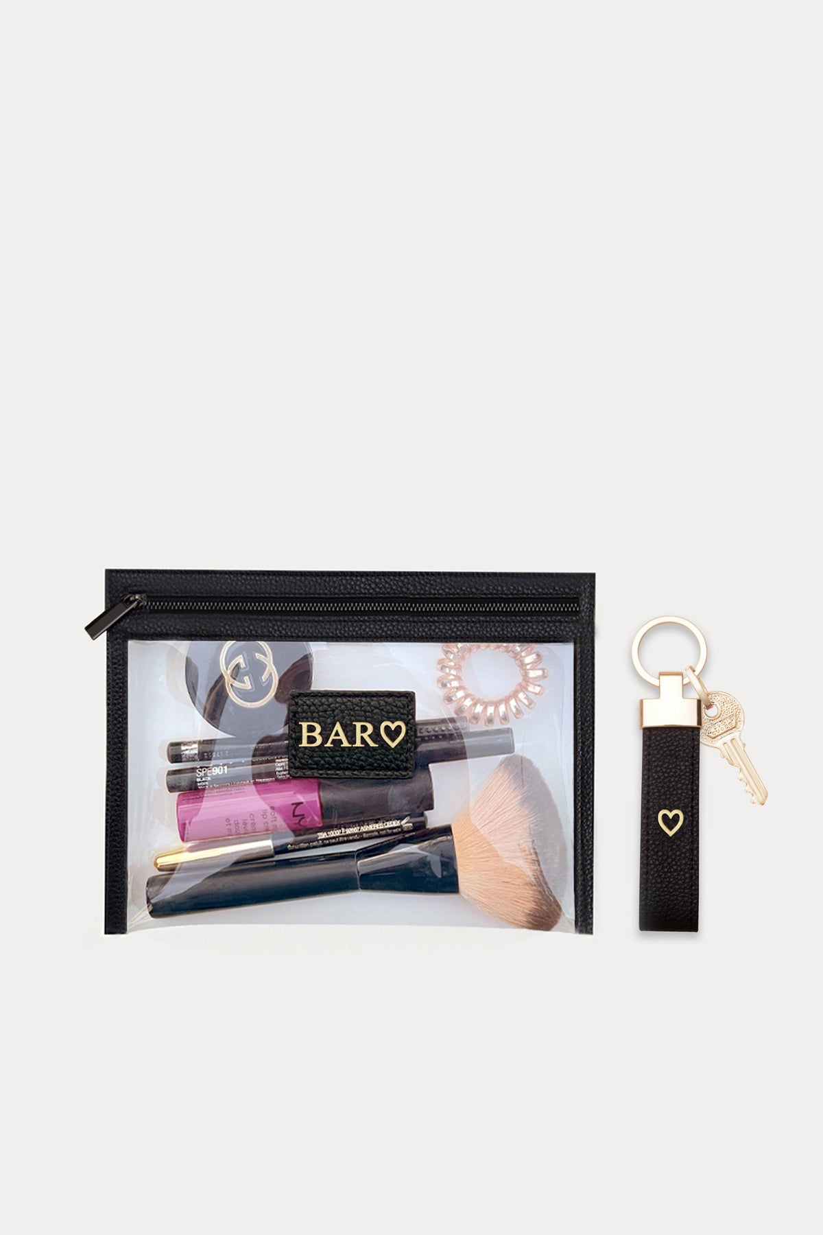 מארז מתנה: תיק איפור/רחצה קטן + מחזיק מפתחות