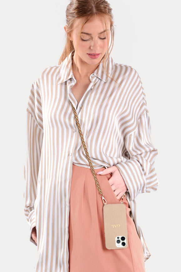 כיסוי בז' + שרשרת בז' זהב בלייק