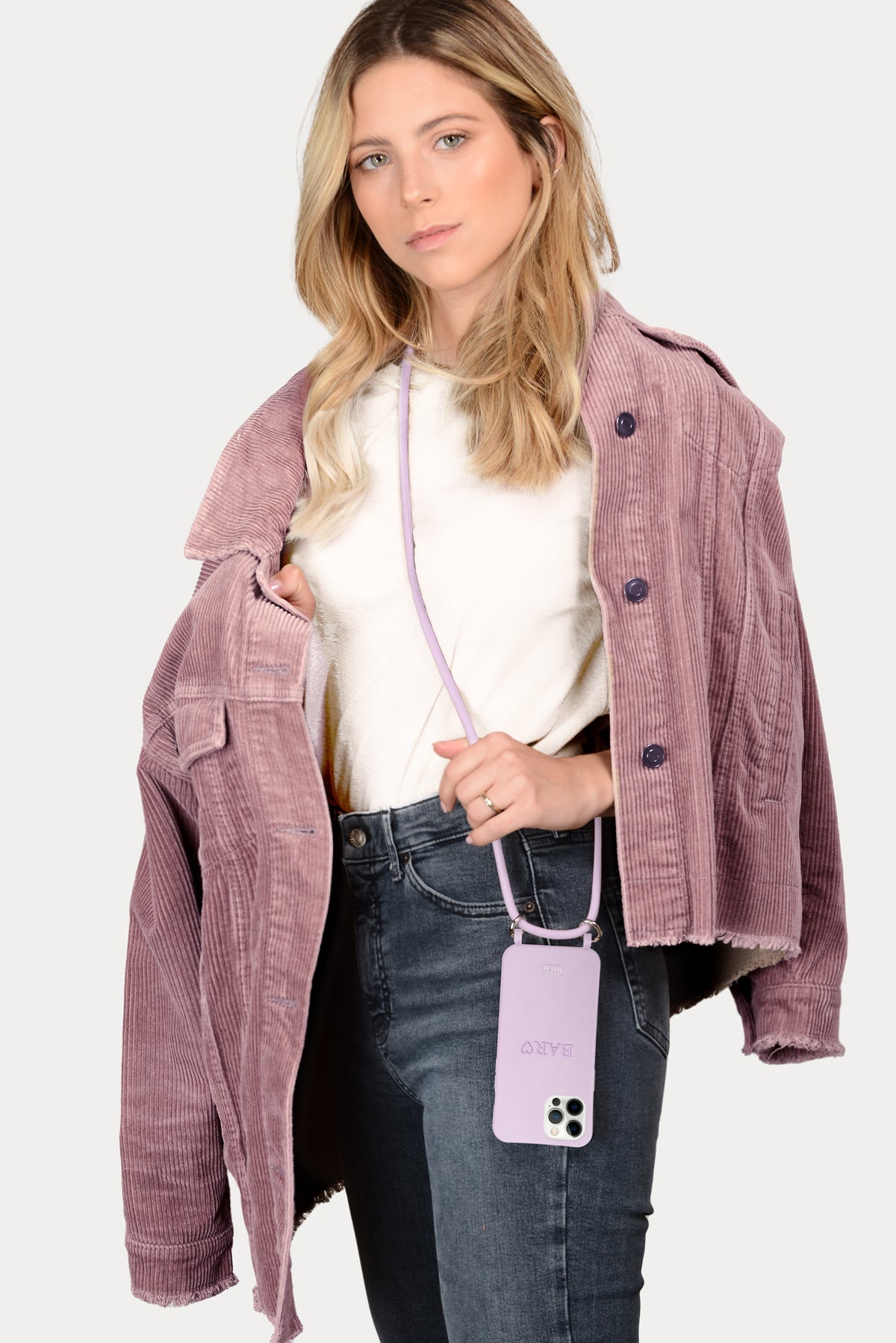 כיסוי MagSafe לטלפון עם טבעות | סגול