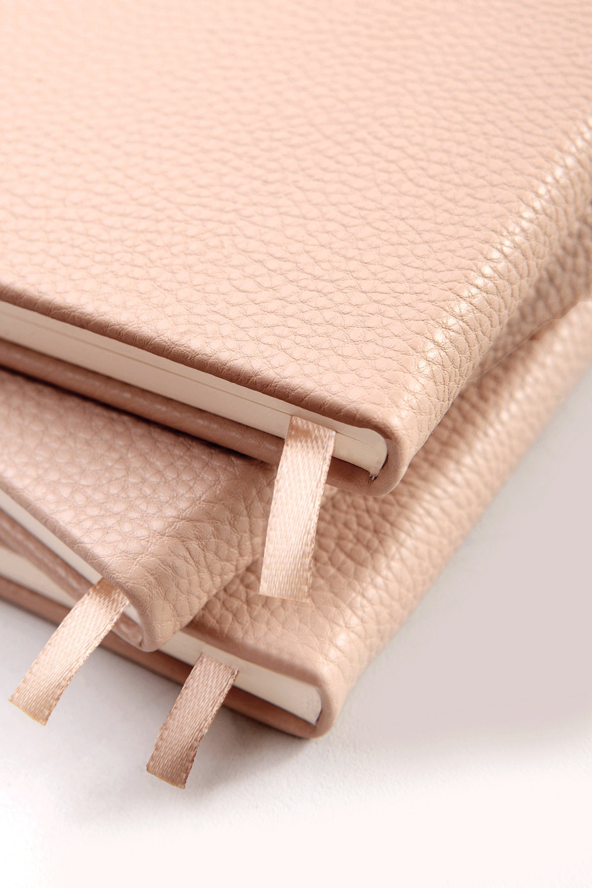 OUTLET - מחברת עור טבעוני בז' עם הטבעת זהב YELENA