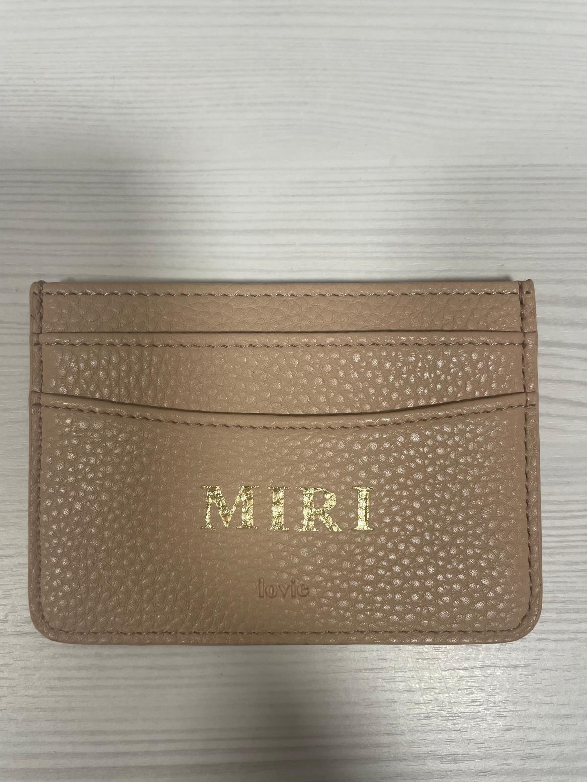 OUTLET - ארנק כרטיסים בז' עם הטבעת זהב MIRI