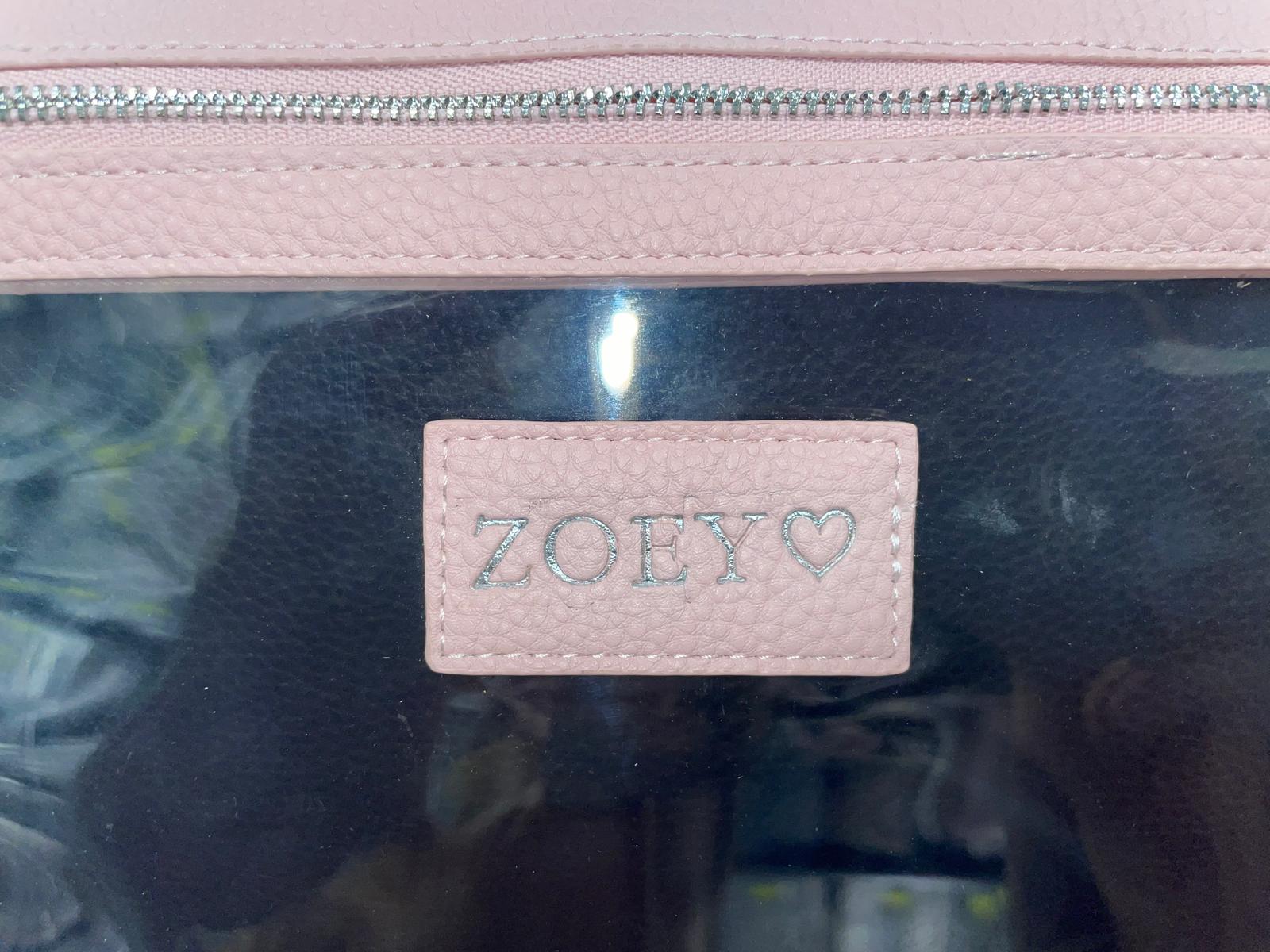 OUTLET - תיק רחצה קטן עם הטבעת כסף ZOEY ♡