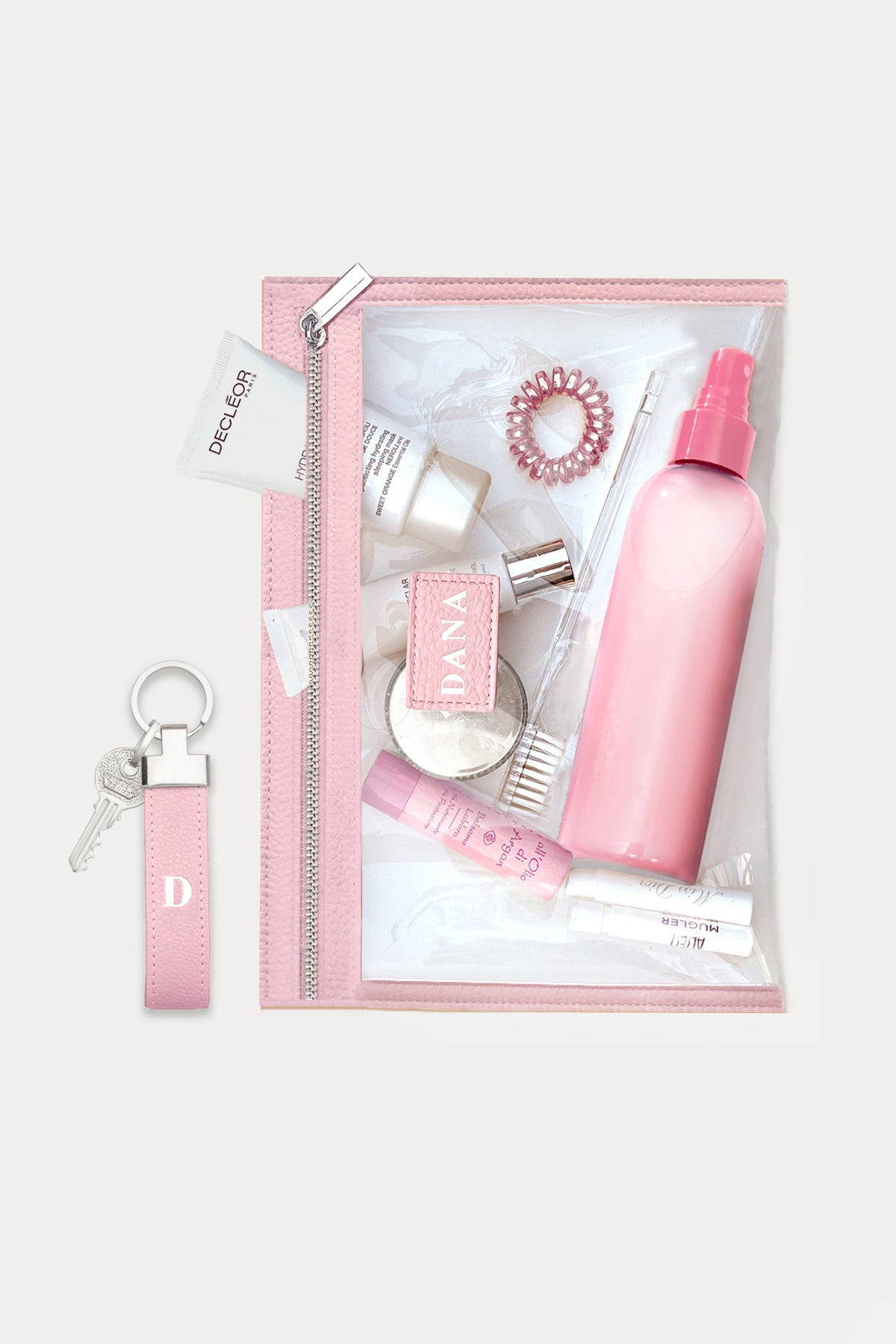 מארז מתנה: תיק איפור/רחצה + מחזיק מפתחות
