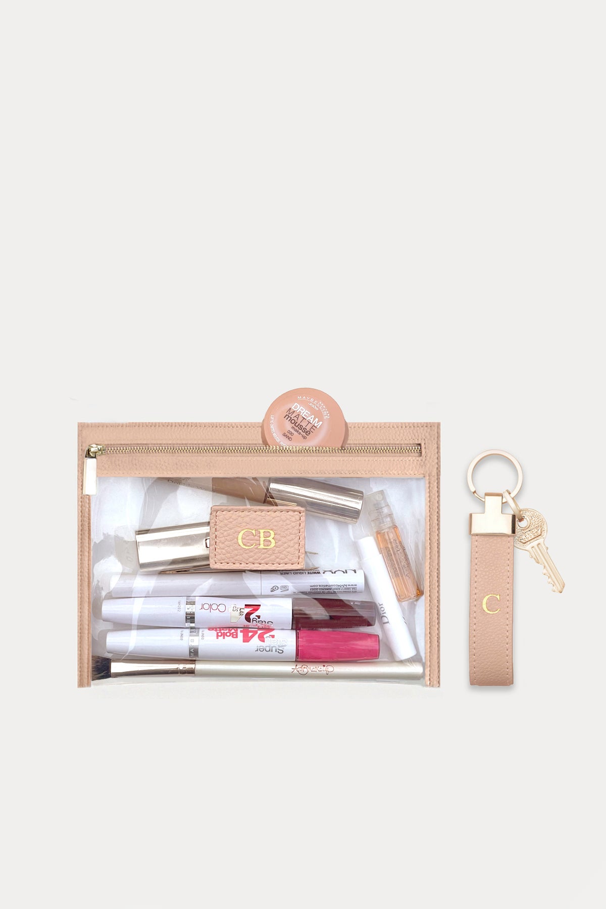 מארז מתנה: תיק איפור/רחצה קטן + מחזיק מפתחות
