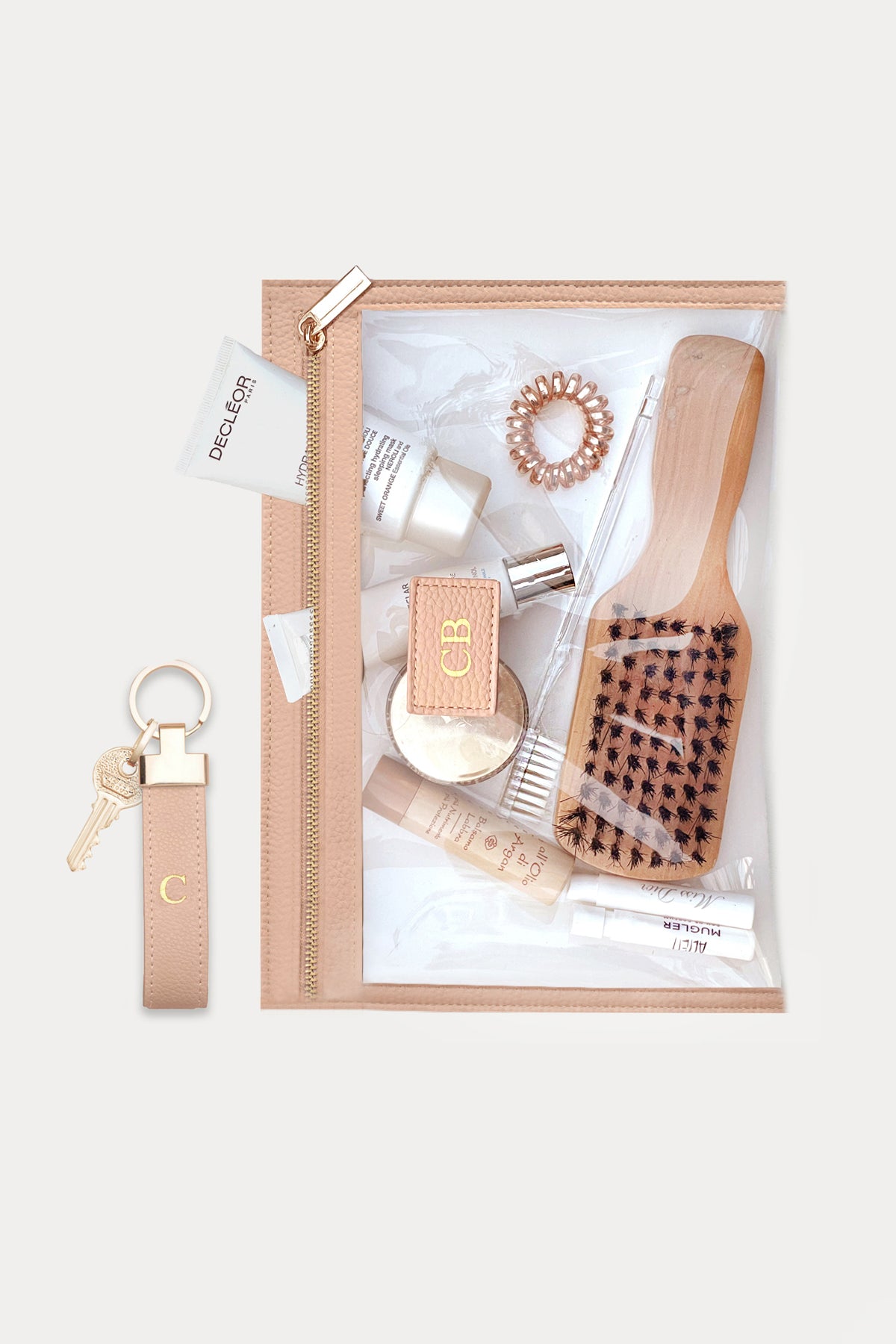 מארז מתנה: תיק איפור/רחצה + מחזיק מפתחות