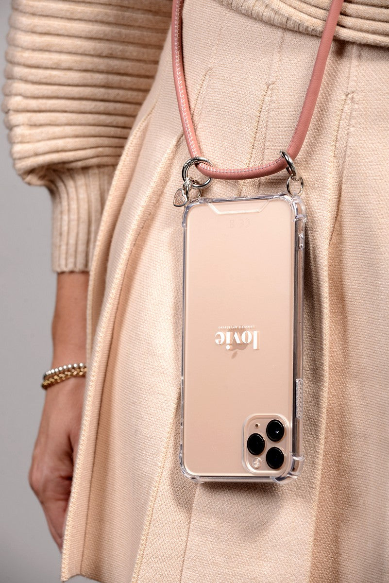 כיסוי שקוף + שרשרת ורוד עתיק רוזה