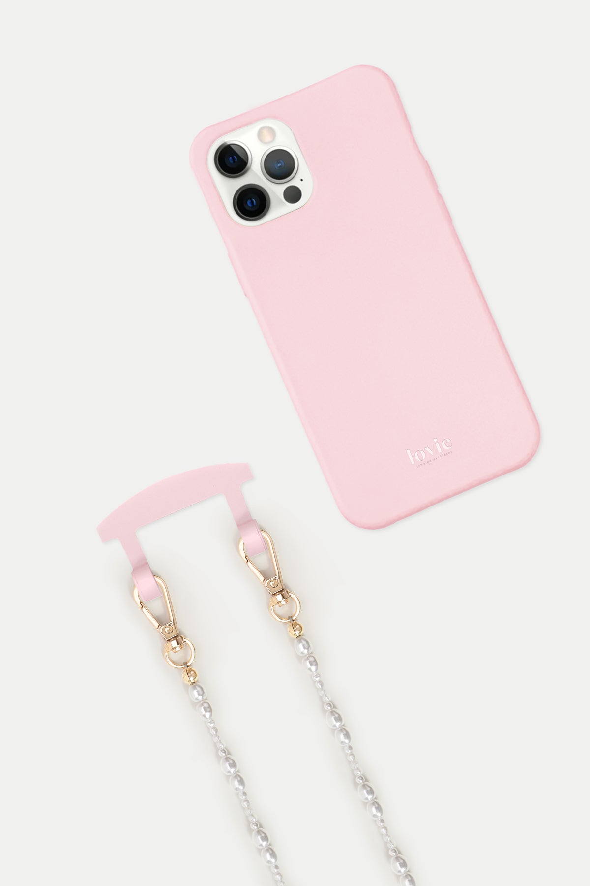 כיסוי ורוד + שרשרת קמיל זהב