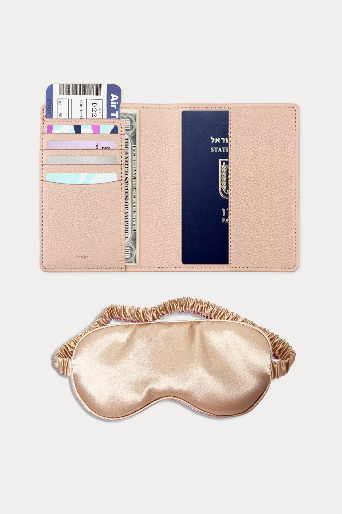 מארז מתנה: כיסוי לדרכון + כיסוי עיניים